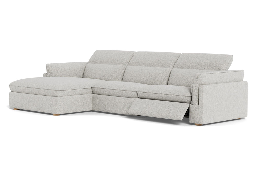 Valencia Fernanda Fabric Modular Sectional Sofa, Three Seats with Left Chaise, Light Grey