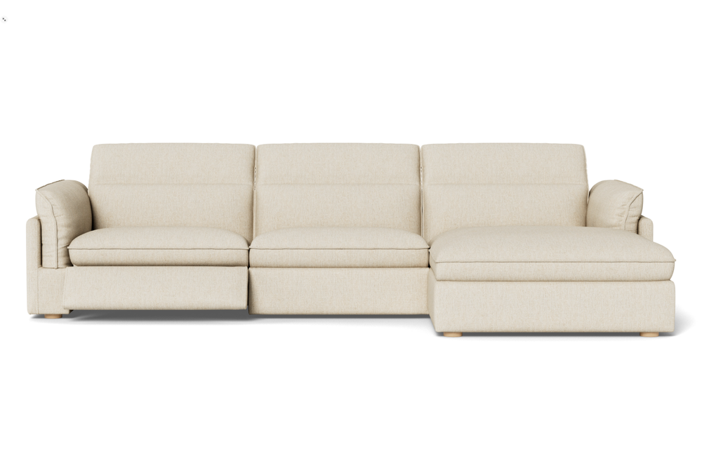 Valencia Fernanda Fabric Modular Sectional Sofa, Three Seats with Right Chaise, Beige