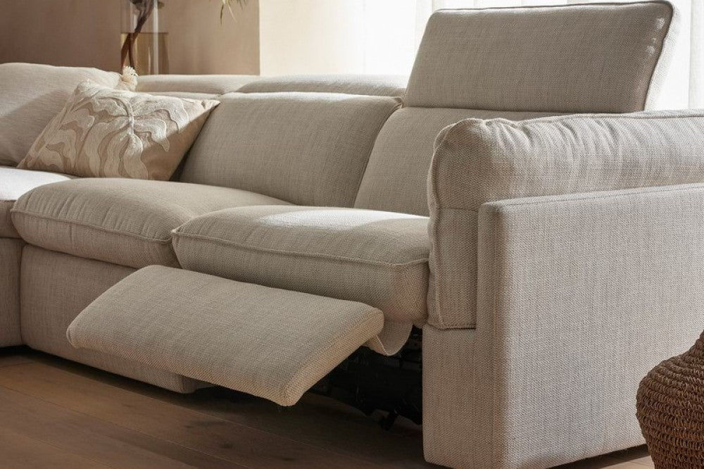 Valencia Fernanda Fabric Modular Sectional Sofa, Three Seats with Left Chaise, Beige