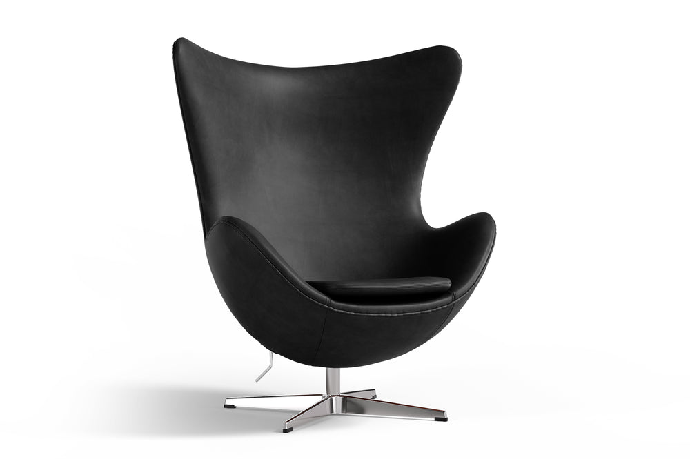 Valencia Finola Top Grain Leather Accent Chair, Black Color