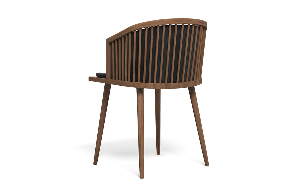 Valencia Fiorella Oak Wood Frame Leather Dining Chair, Walnut