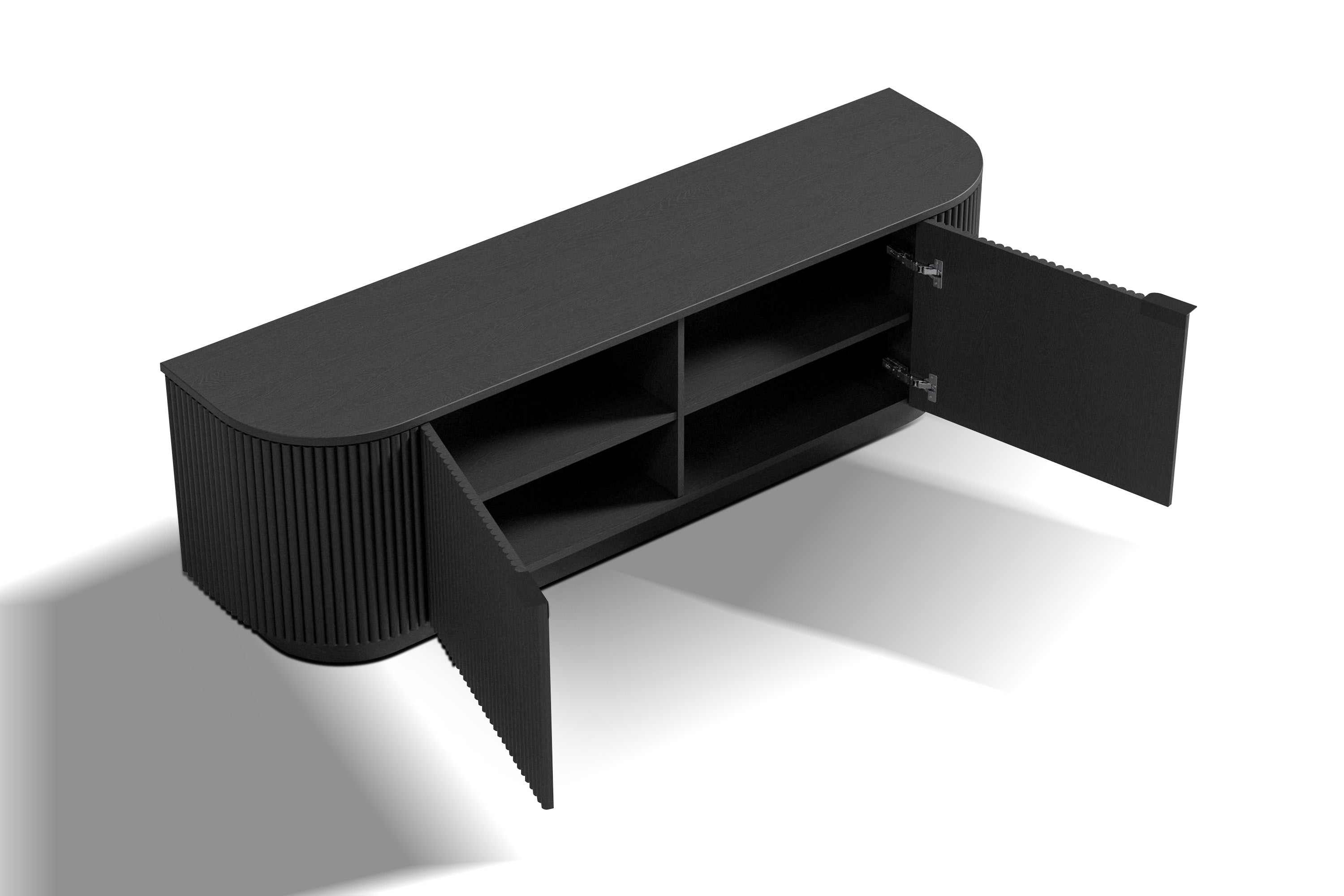 Valencia Flutra Wood Media Console, Black