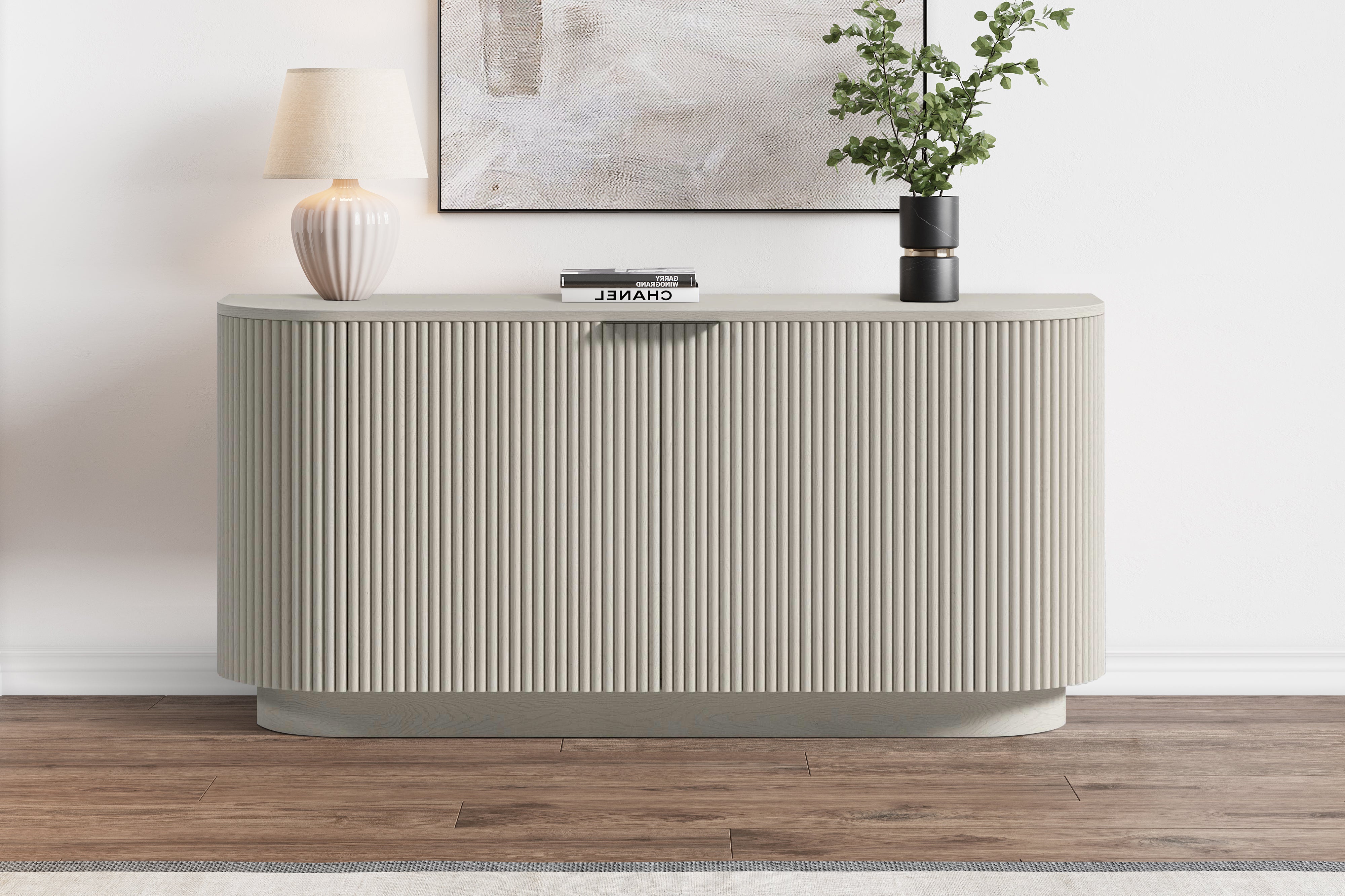 Valencia Flutra Wood Sideboard, White