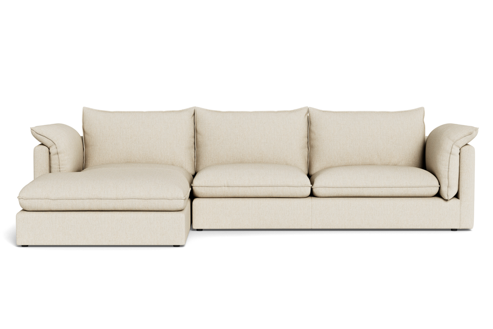 Valencia Frederick Fabric Modular Sofa, Three Seats With Left Chaise, Beige