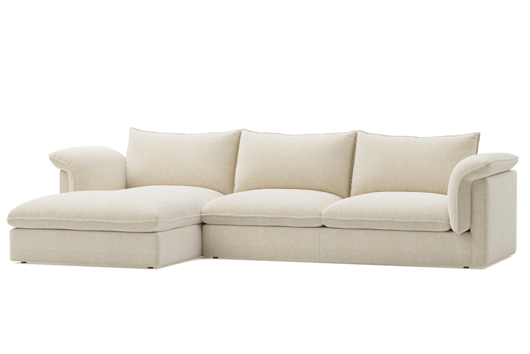 Valencia Frederick Fabric Modular Sofa, Three Seats With Left Chaise, Beige