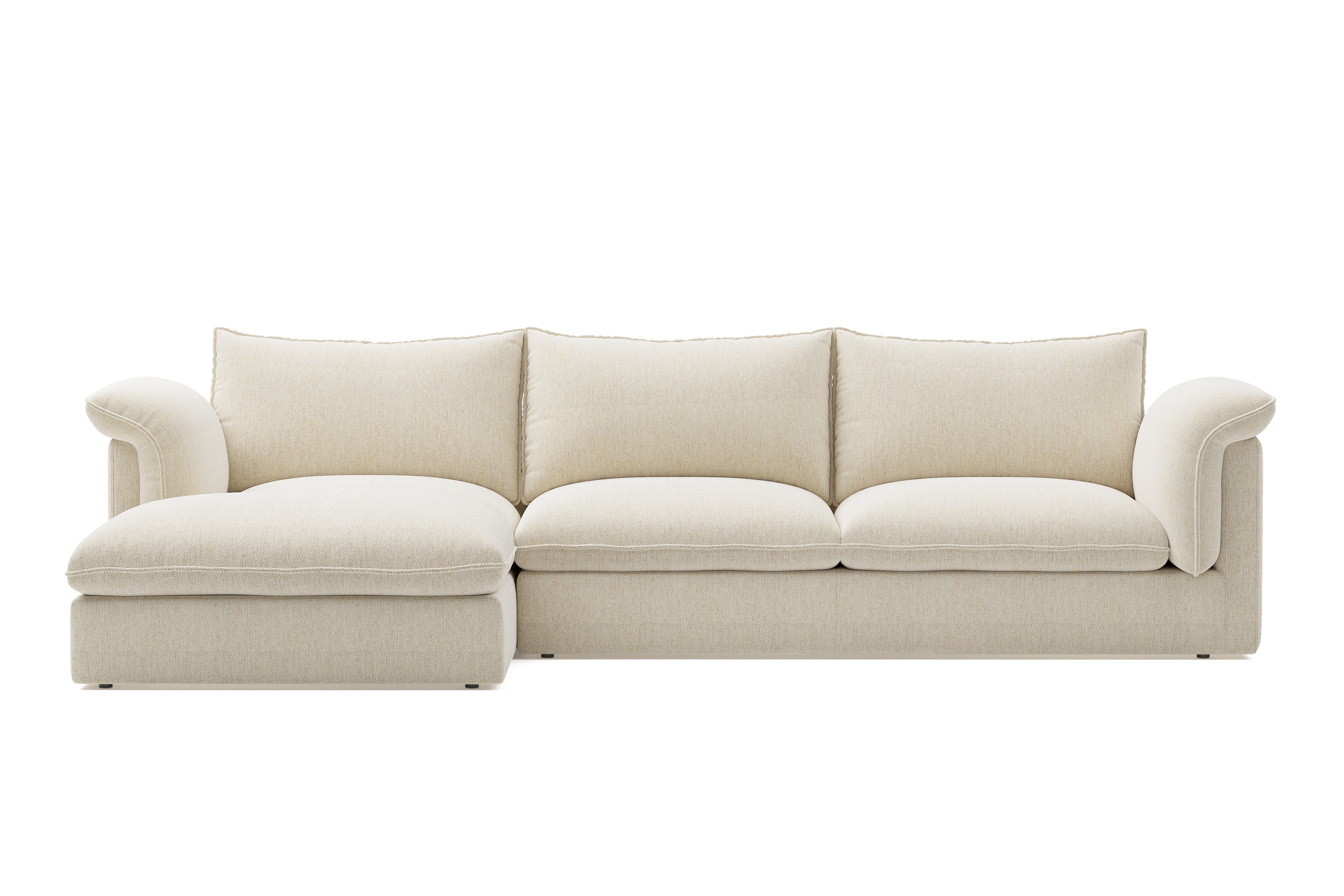 Valencia Frederick Fabric Modular Sofa, Three Seats With Left Chaise, Beige