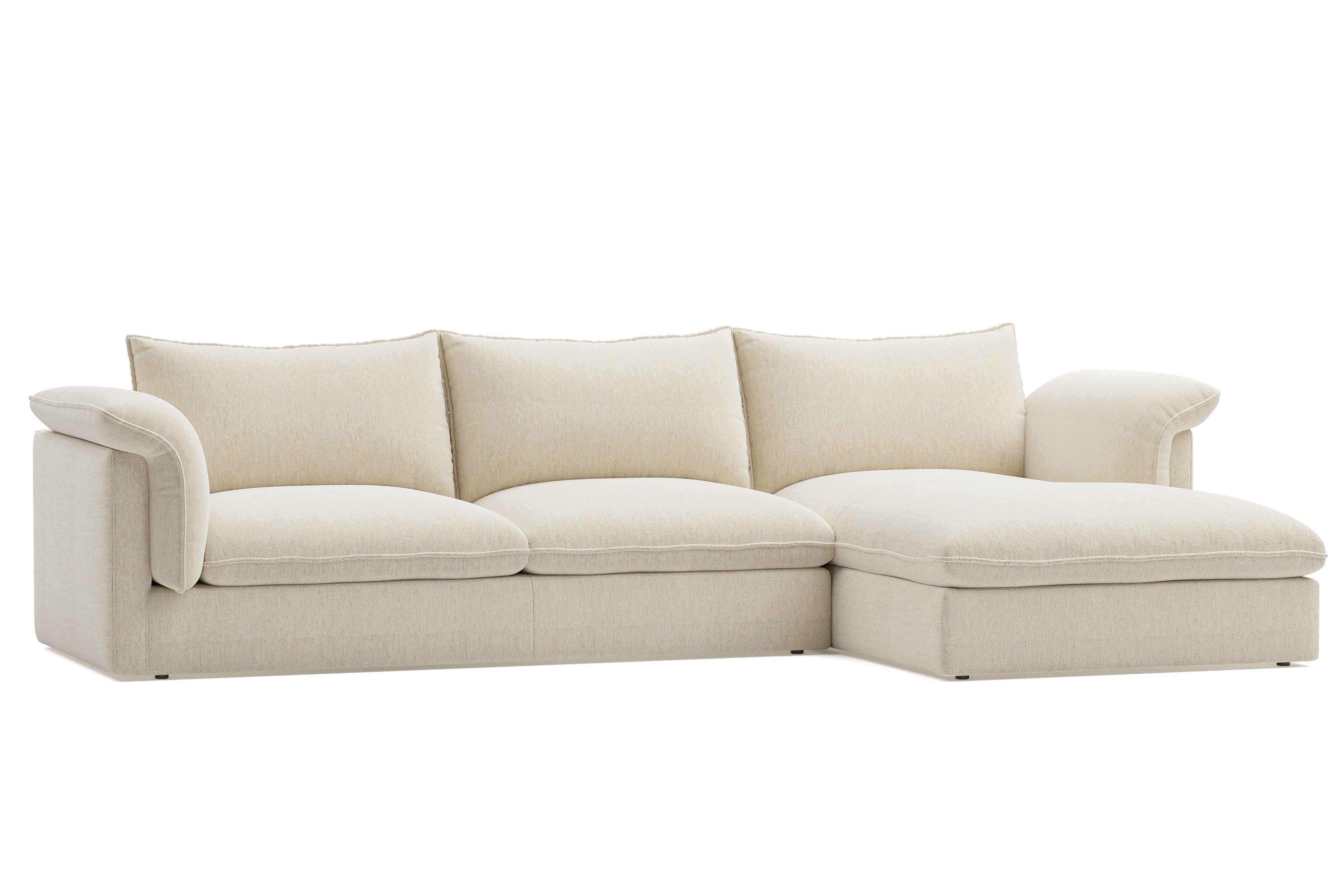 Valencia Frederick Fabric Modular Sofa, Three Seats With Right Chaise, Beige