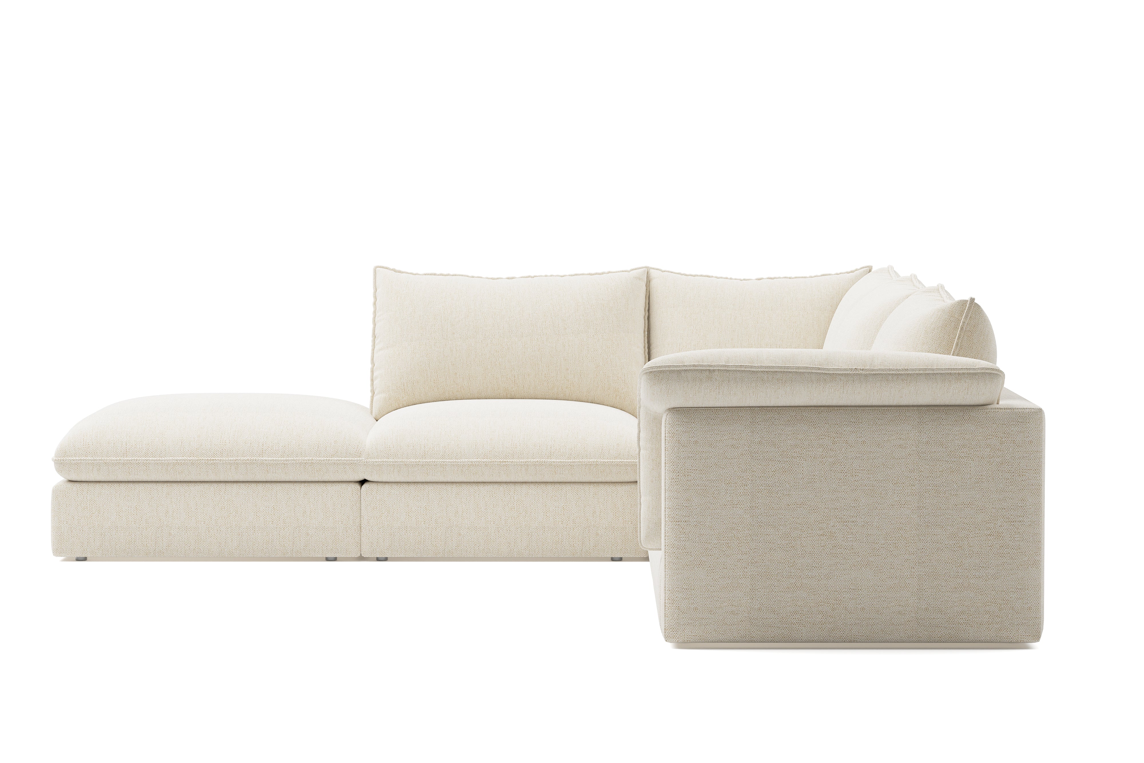 Valencia Frederick Fabric Modular Sofa, 4 Seater Right Arm with Ottoman, Beige