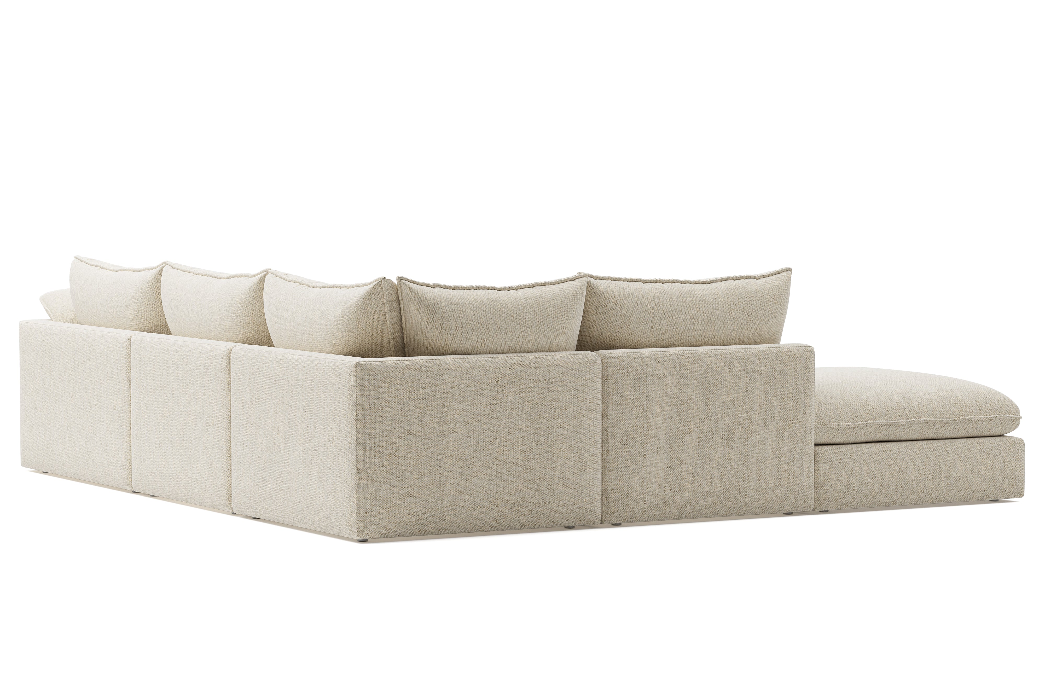 Valencia Frederick Fabric Modular Sofa, 4 Seater Right Arm with Ottoman, Beige