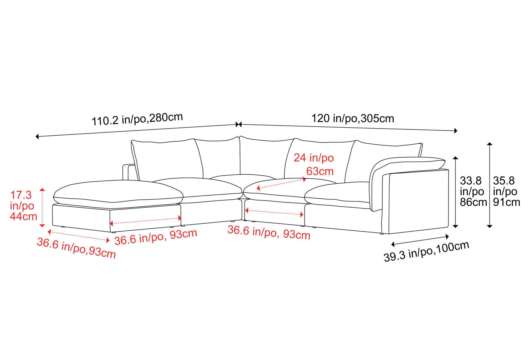 Frederick Fabric Corner Sectional Sofa