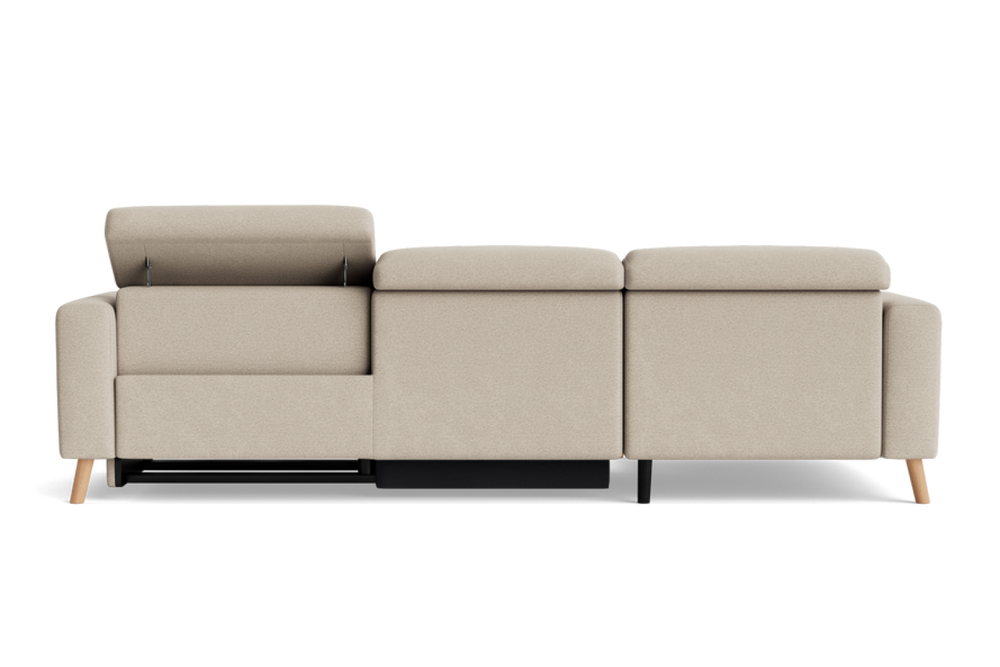 Valencia Freya Fabric Recliner Sofa, Three Seats with Left Chaise, Beige