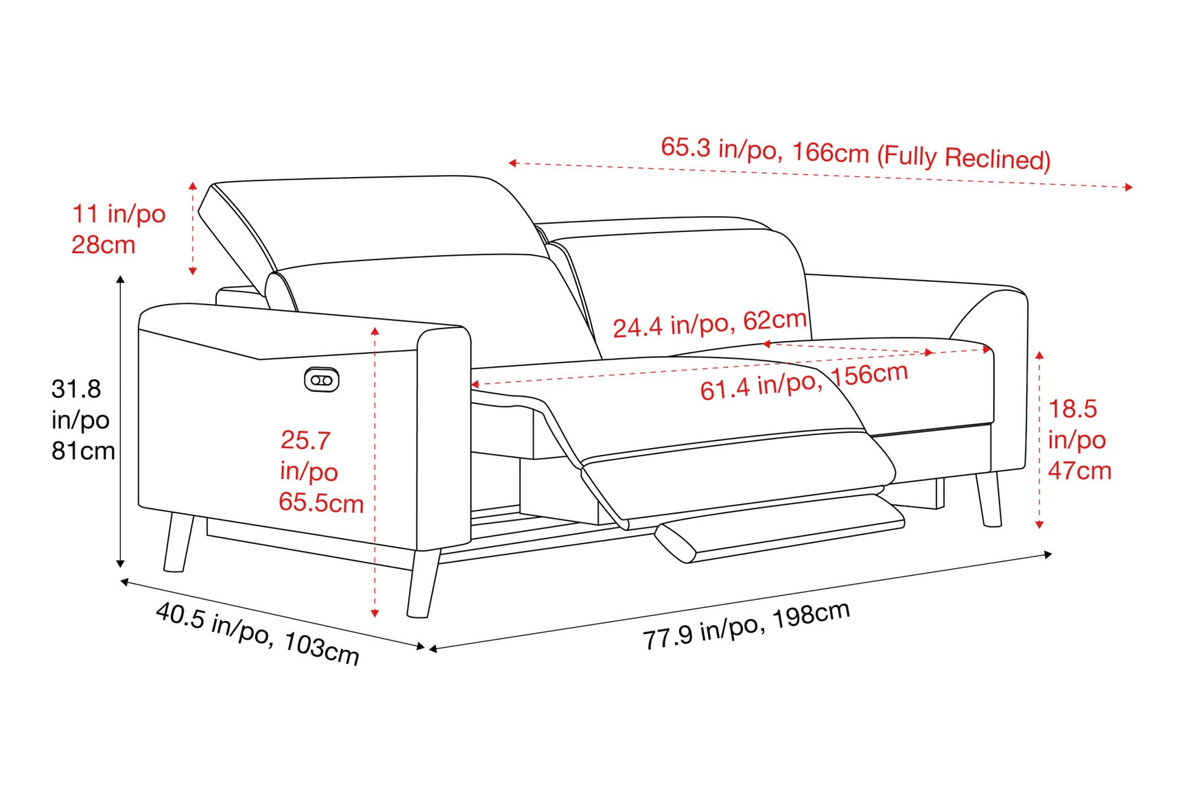 Freya Fabric Recliner Sofa