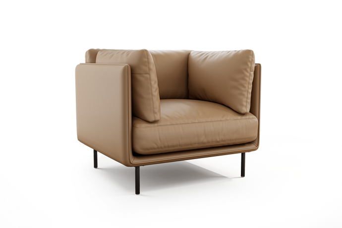 Valencia Funchal Leather Single Seat Sofa, Cognac