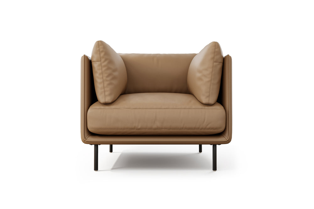 Valencia Funchal Leather Single Seat Sofa, Cognac