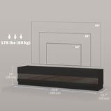 Hart Lighted TV Stand for TVs up to 75" - High Gloss Black