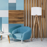 GRAND Pine White Mid-Century Modern Floor Lamp