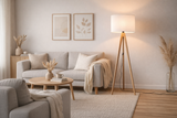 GRAND Pine White Mid-Century Modern Floor Lamp