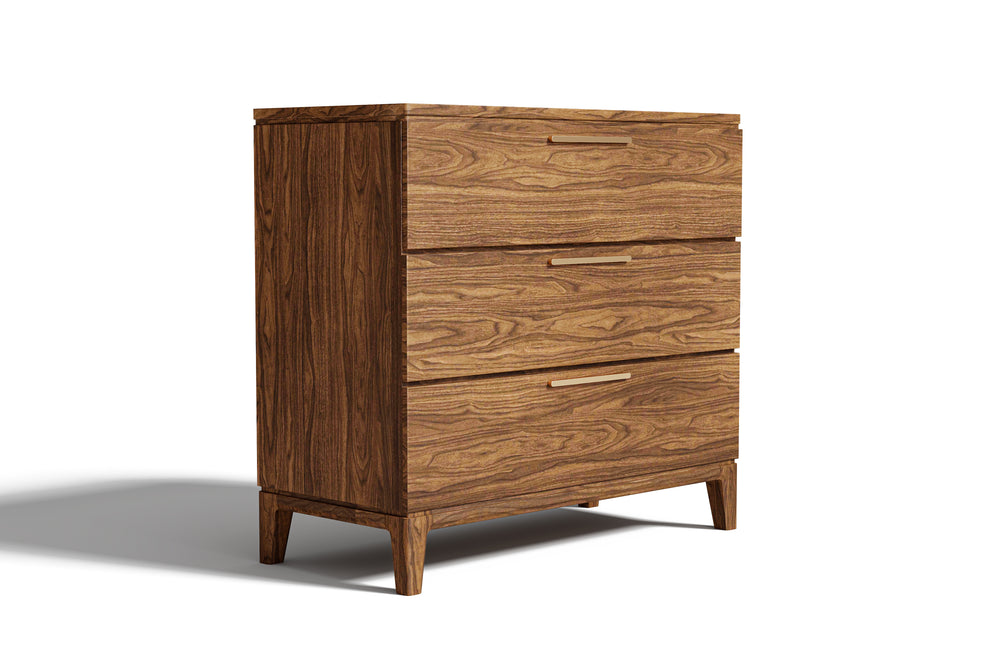 Valencia Gianna Wood Dresser with 3-Drawer, Walnut