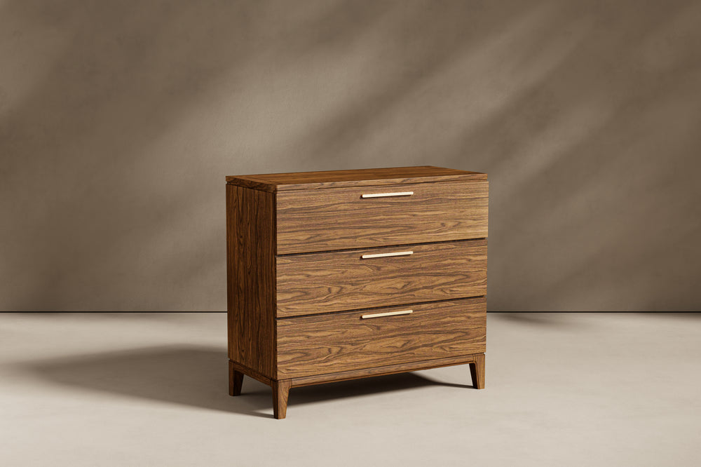 Valencia Gianna Wood Dresser with 3-Drawer, Walnut