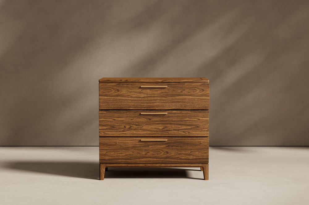 Valencia Gianna Wood Dresser with 3-Drawer, Walnut