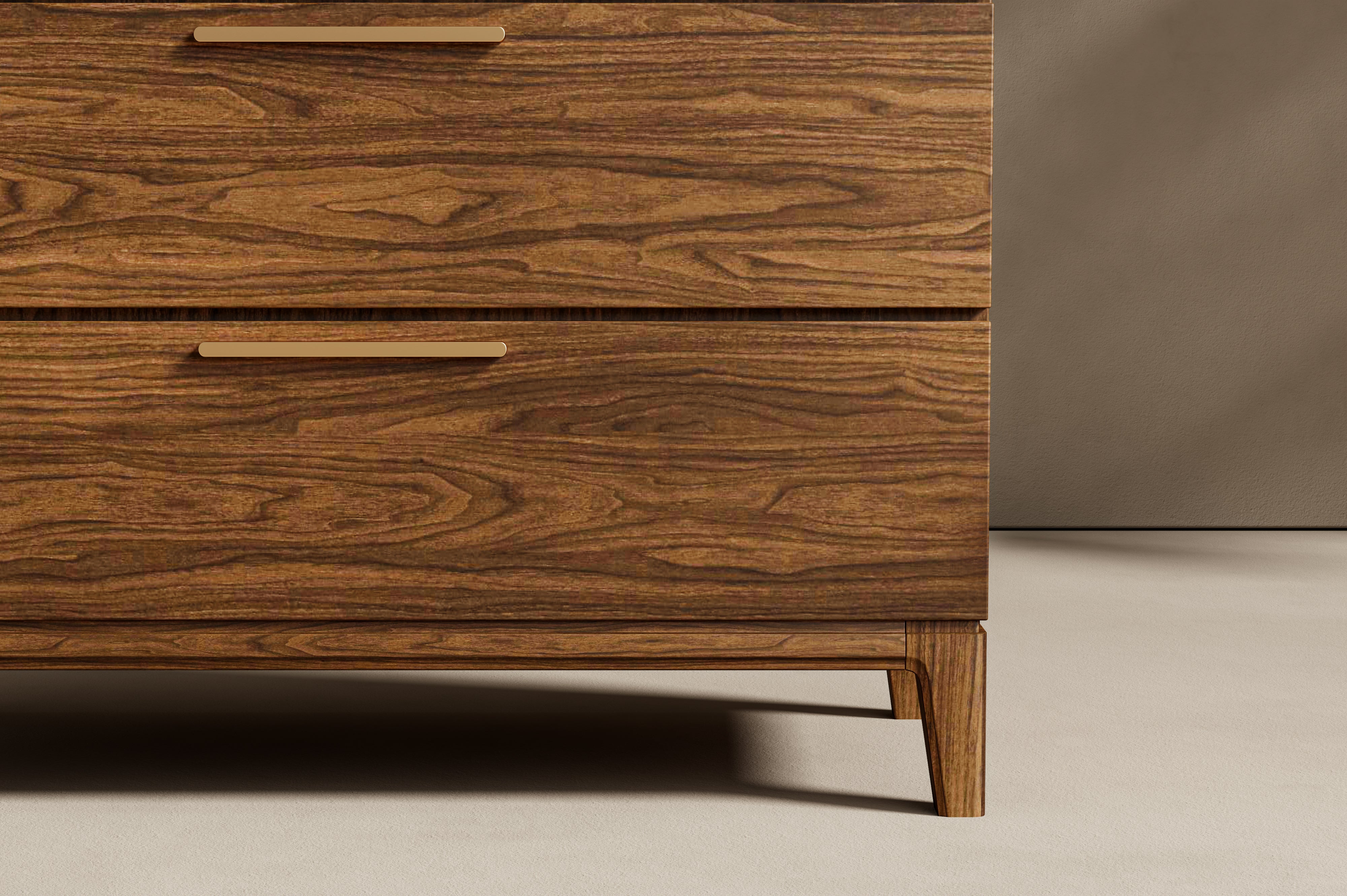 Valencia Gianna Wood Dresser with 3-Drawer, Walnut