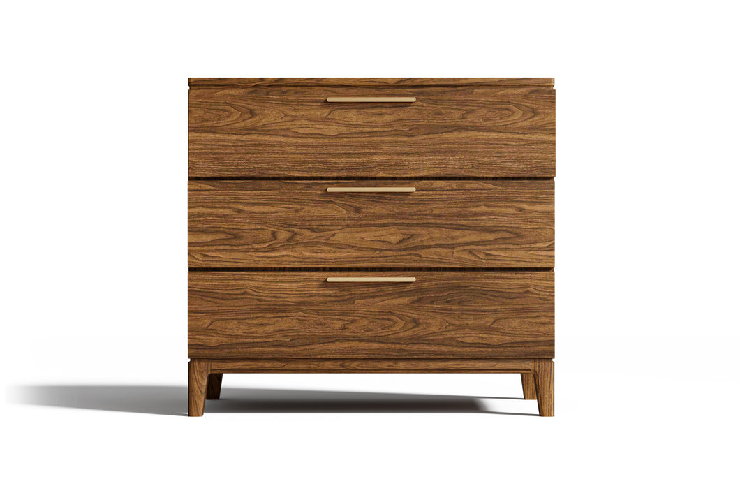 Valencia Gianna Wood Dresser with 3-Drawer, Walnut