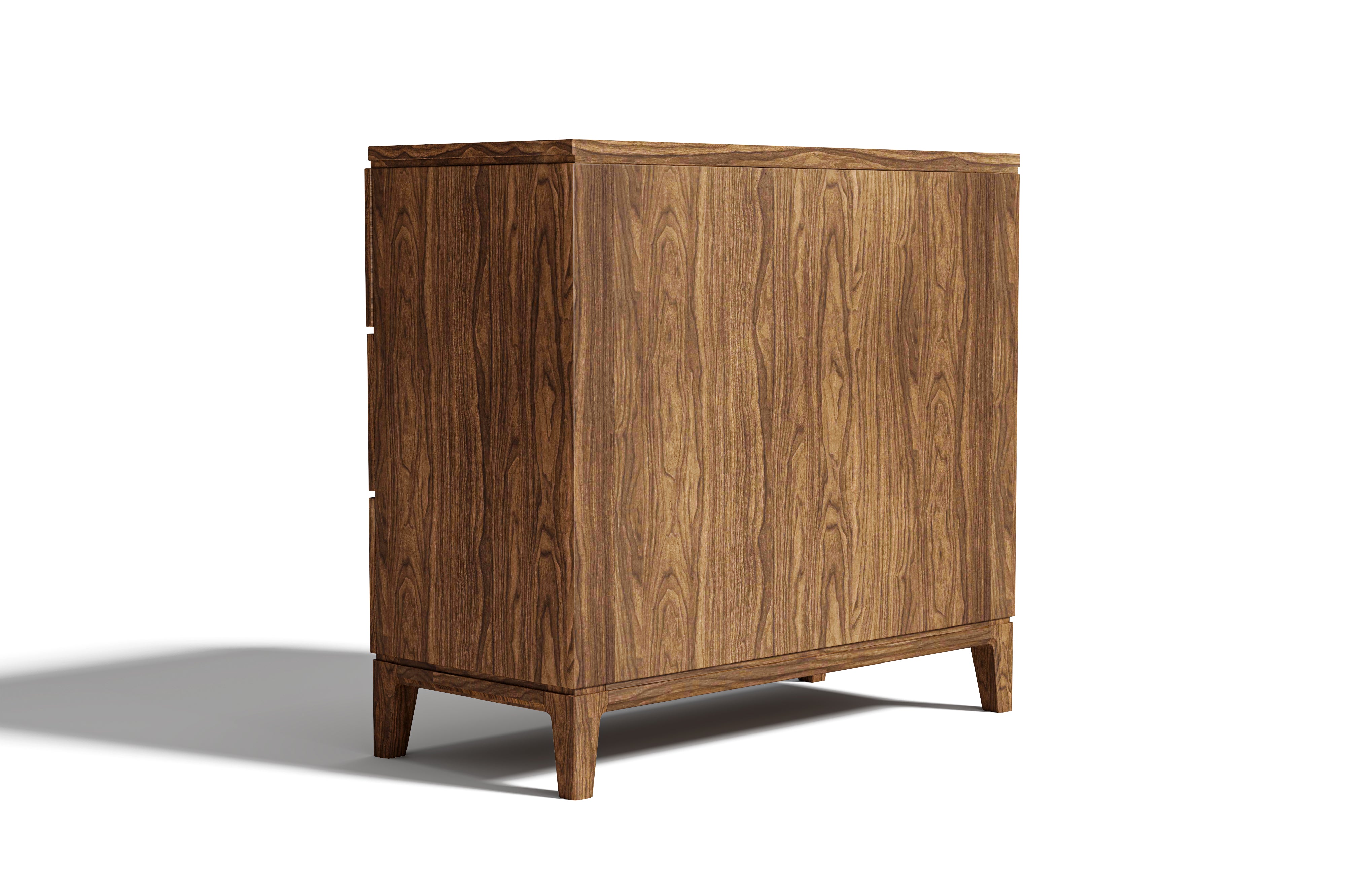 Valencia Gianna Wood Dresser with 3-Drawer, Walnut