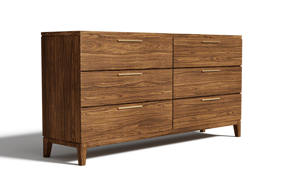 Valencia Gianna Wood Dresser with 6-Drawer, Walnut