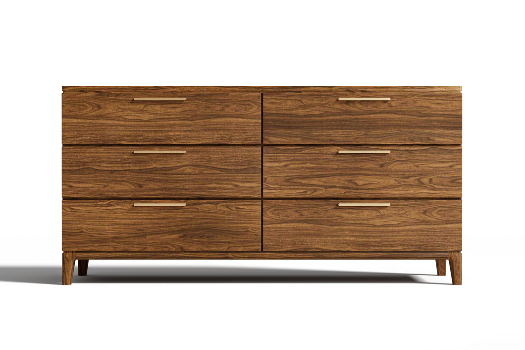 Valencia Gianna Wood Dresser with 6-Drawer, Walnut