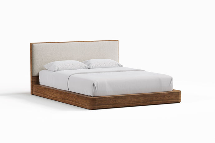 Valencia Gianna Queen Size Bed Frame, Natural Walnut Wood