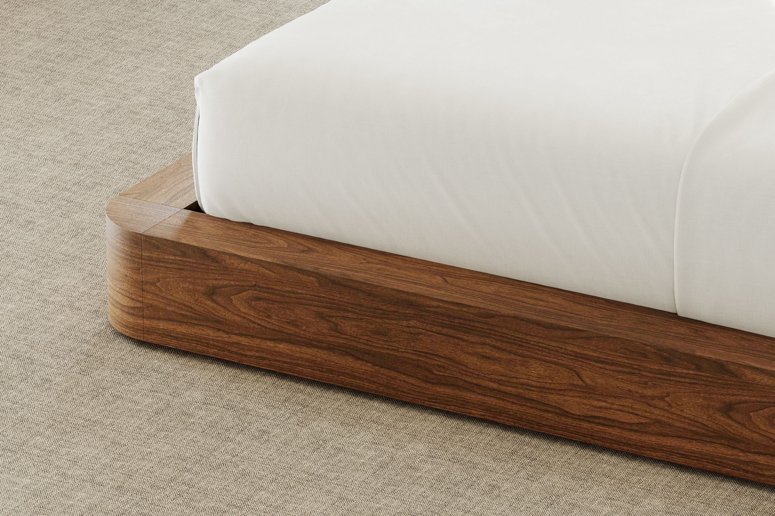 Valencia Gianna Queen Size Bed Frame, Natural Walnut Wood