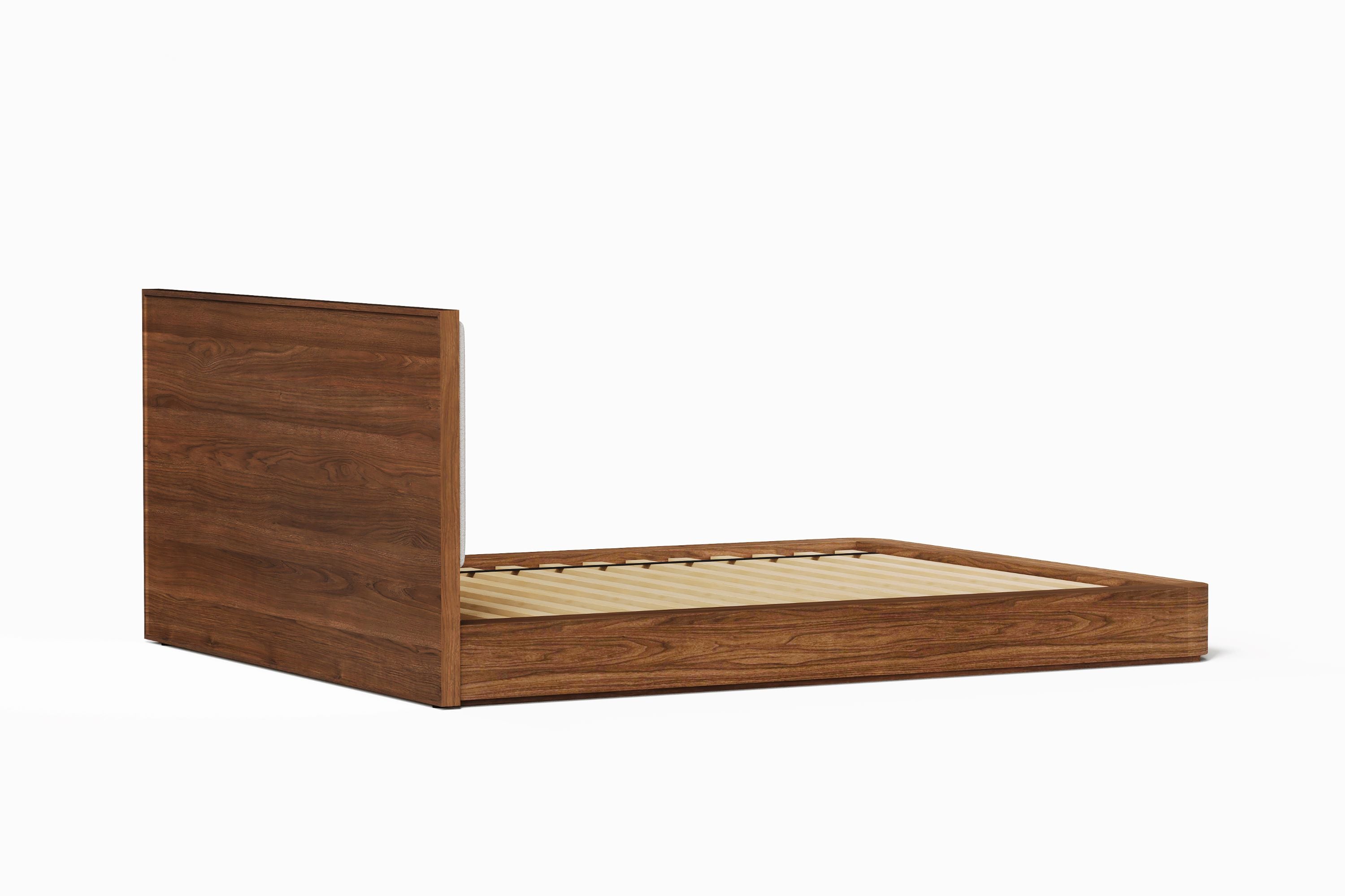 Valencia Gianna King Size Bed Frame, Natural Walnut Wood