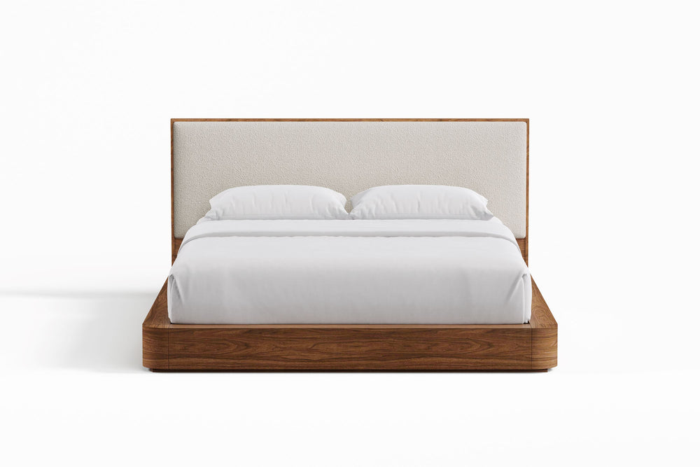 Valencia Gianna King Size Bed Frame, Natural Walnut Wood