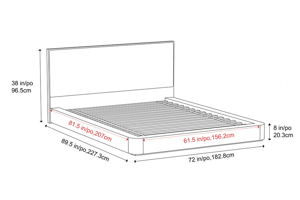 Valencia Gianna Queen Size Bed Frame, Natural Walnut Wood