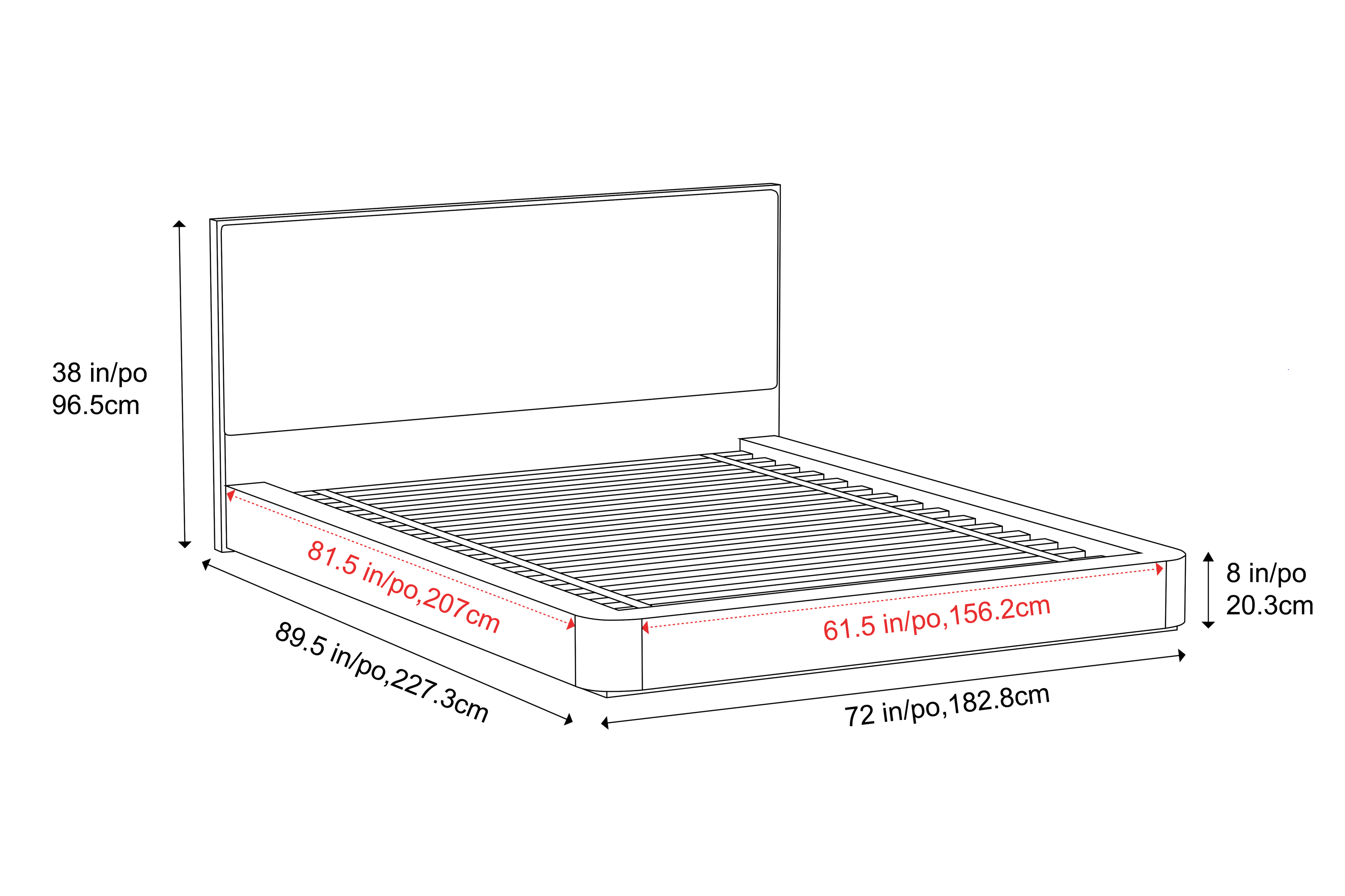 Valencia Gianna Queen Size Bed Frame, Natural Walnut Wood