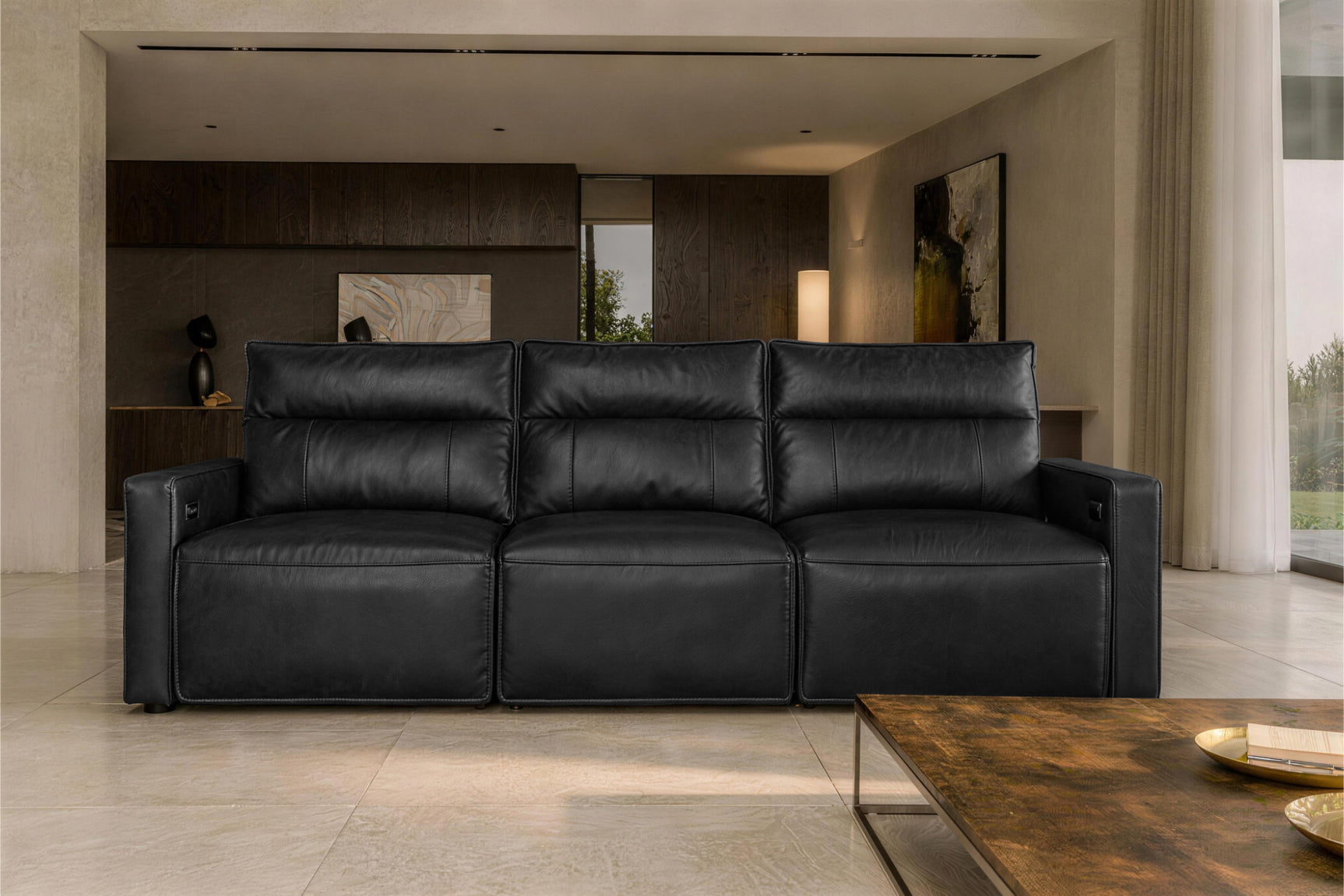 Giovanni Leather Dual Recliner Sofa