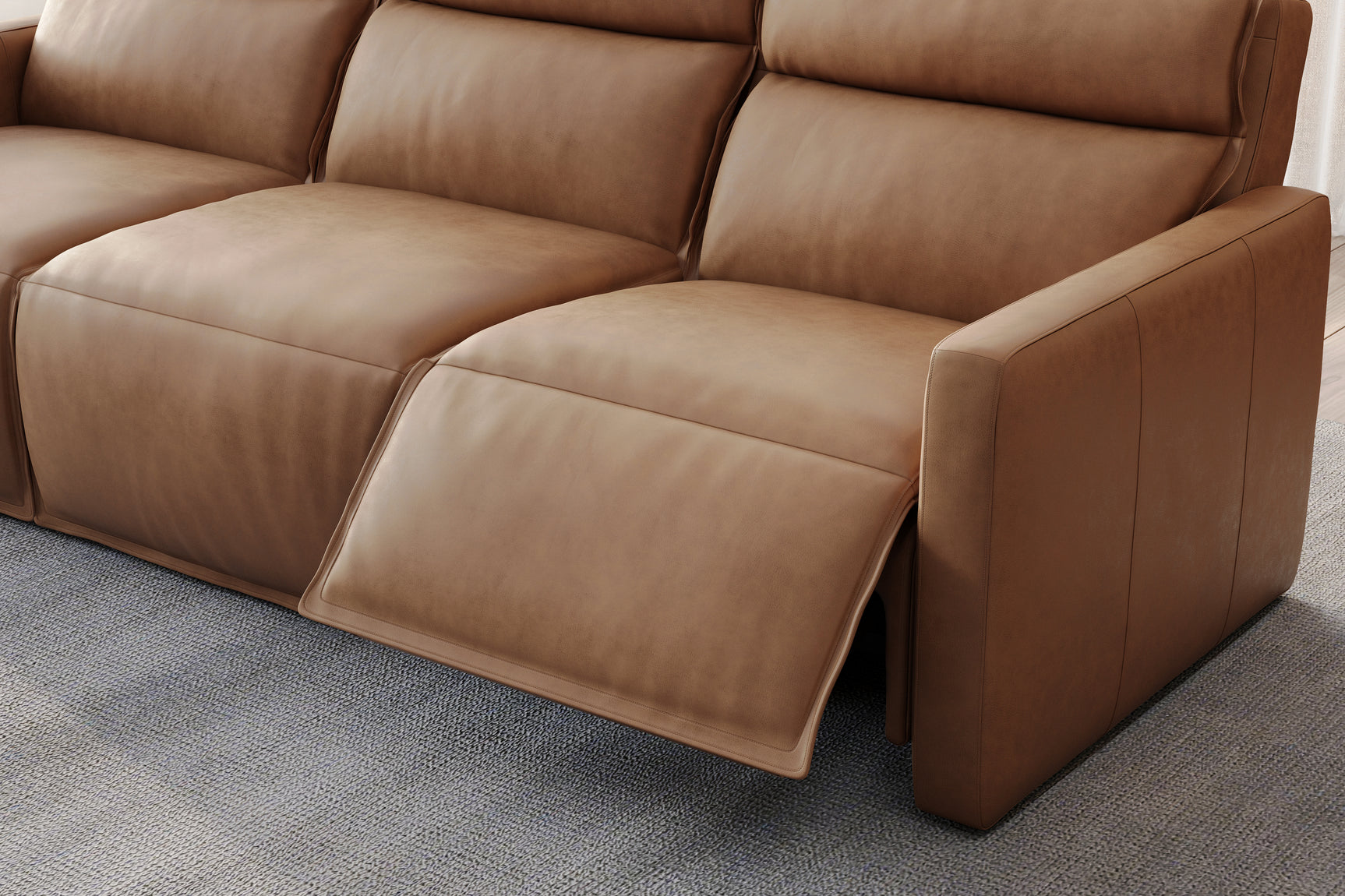 Giovanni Leather Dual Recliner Corner Sectional Sofa