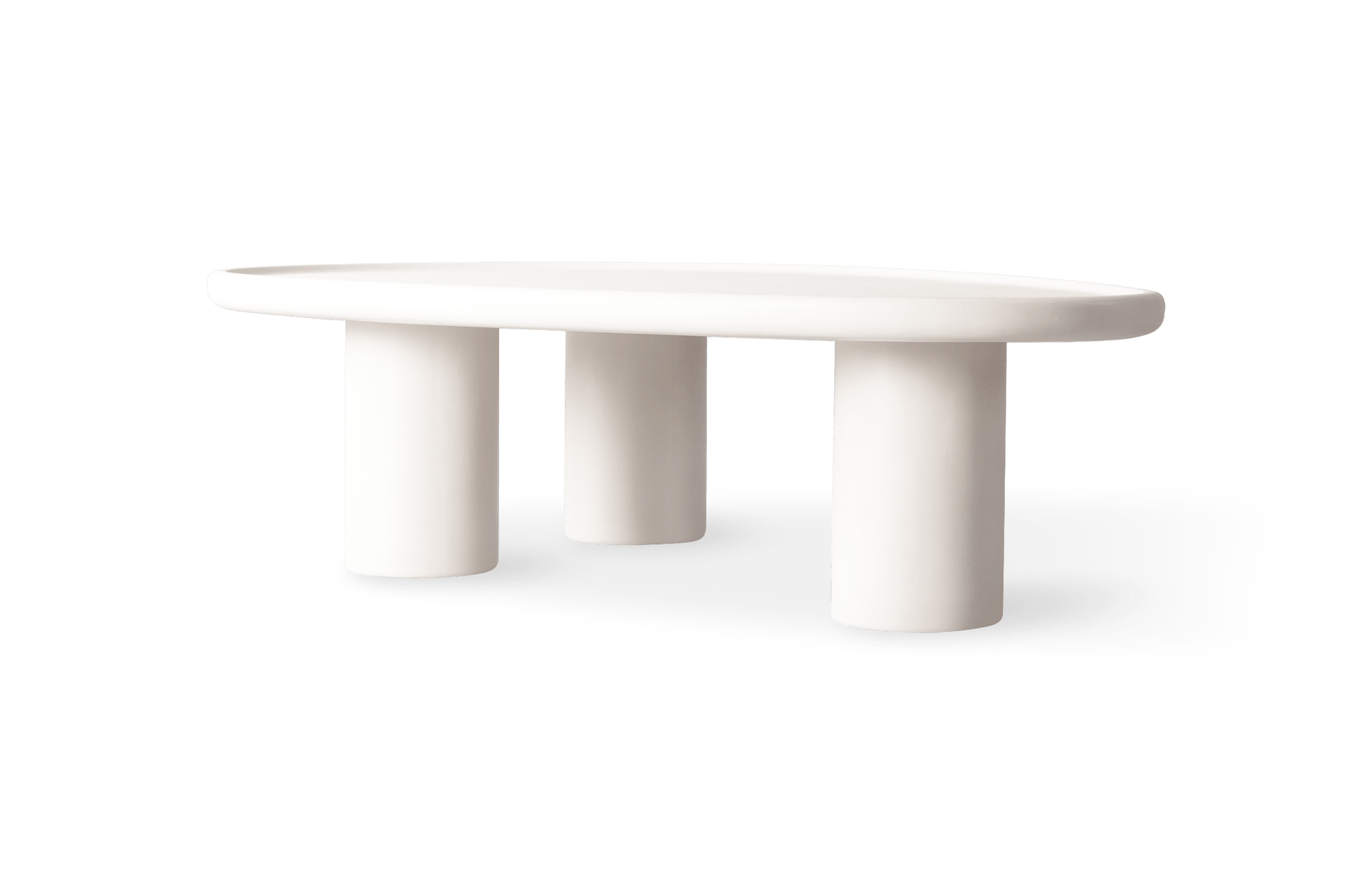 Valencia Granito Concrete Outdoor Almond Coffee Table, White