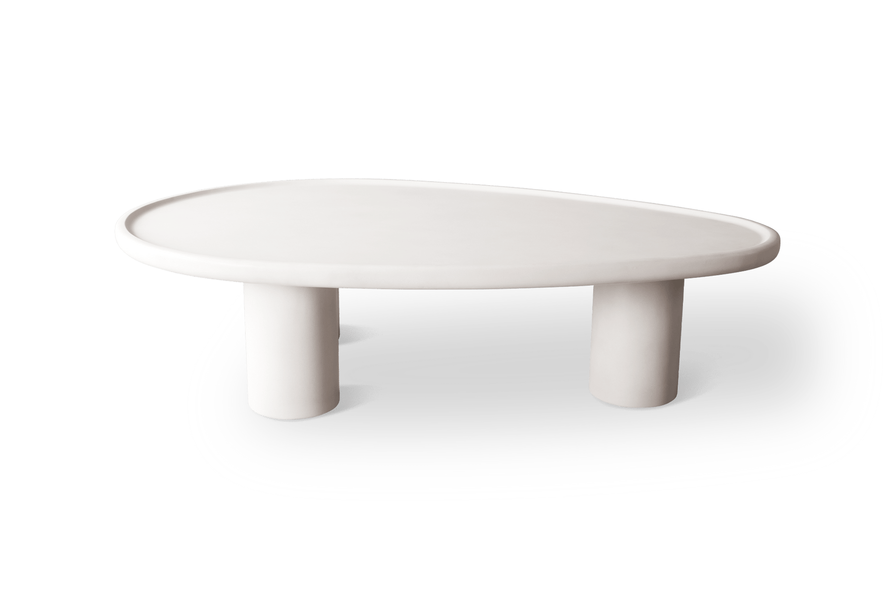 Valencia Granito Concrete Outdoor Almond Coffee Table, White