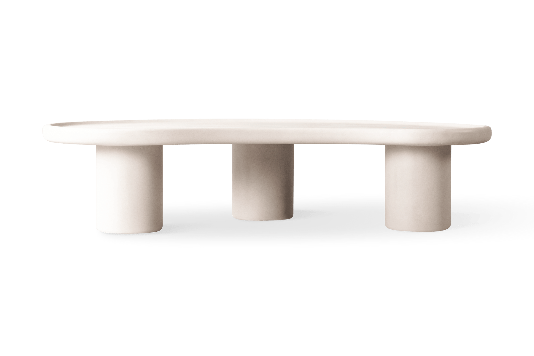 Valencia Granito Concrete Outdoor Organic Coffee Table, White