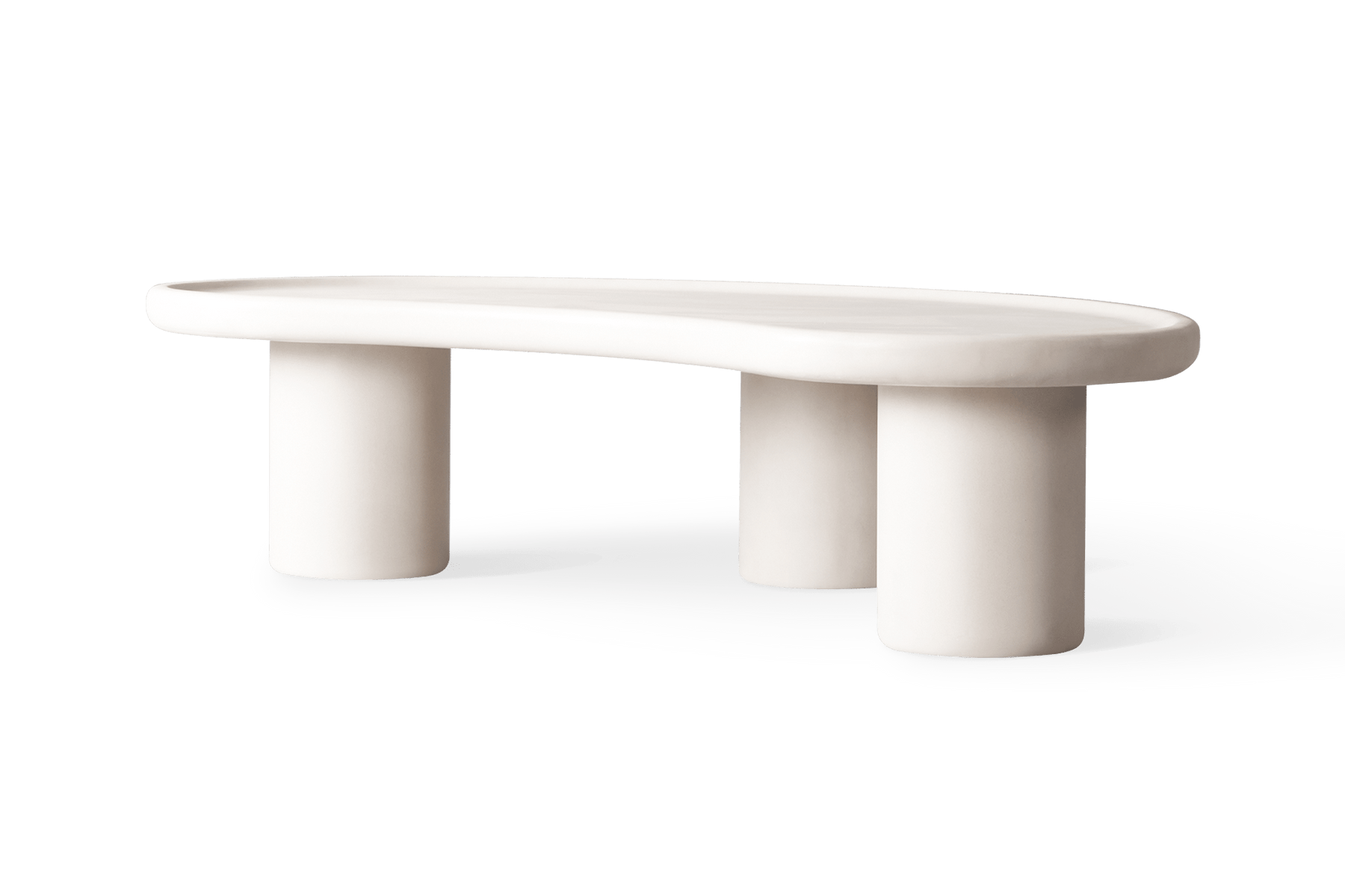 Valencia Granito Concrete Outdoor Organic Coffee Table, White