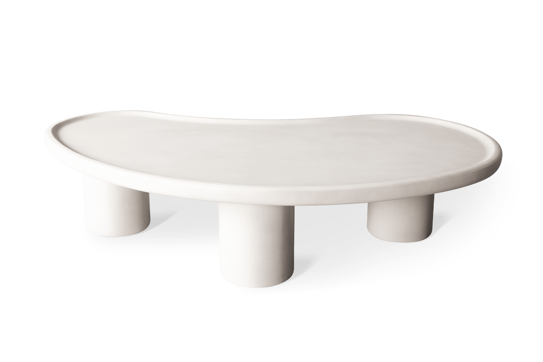 Valencia Granito Concrete Outdoor Organic Coffee Table, White