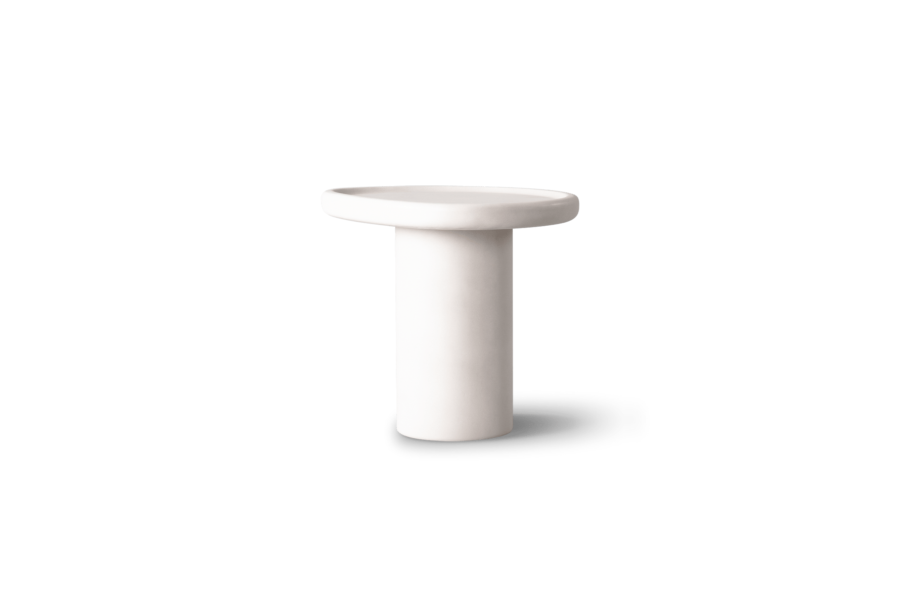 Valencia Granito Concrete Outdoor Side Table, White