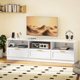 Dallas Modern TV Stand with Storage Cabinets for TVs up to 85" - White