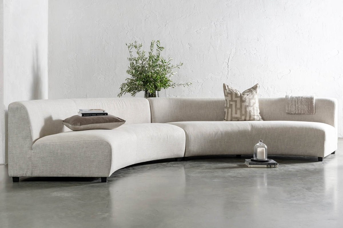 Valencia Halo Fabric Modular Wide Seats Sofa, White