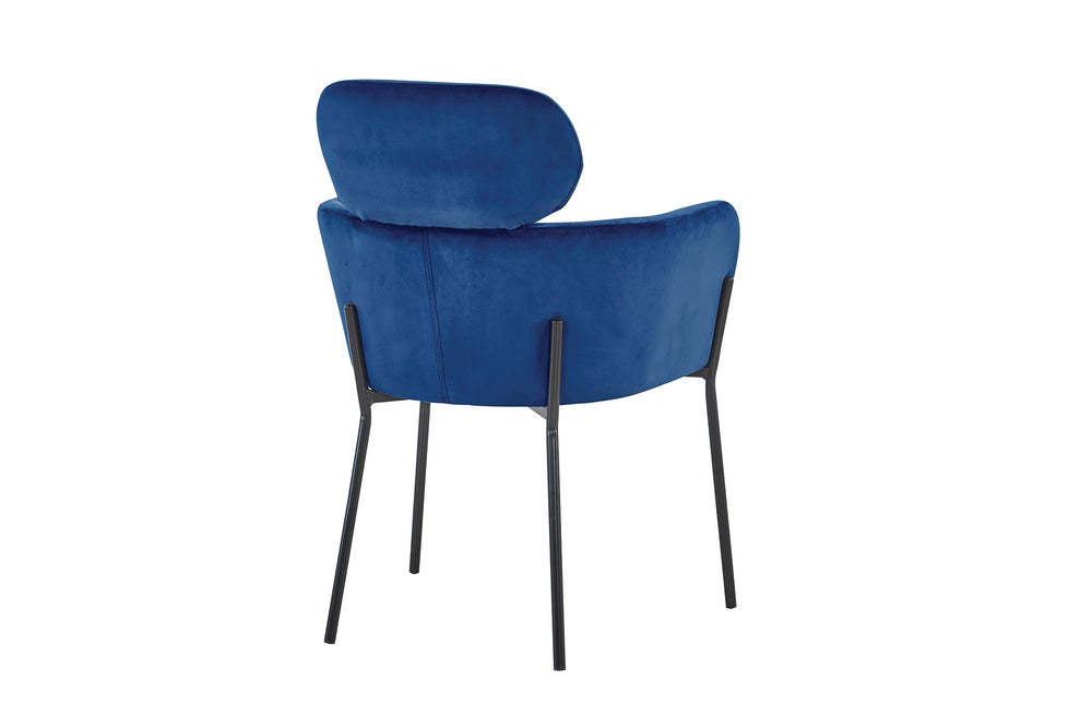 Valencia Hanner Velvet Dining Chair (Blue - Set of 2)