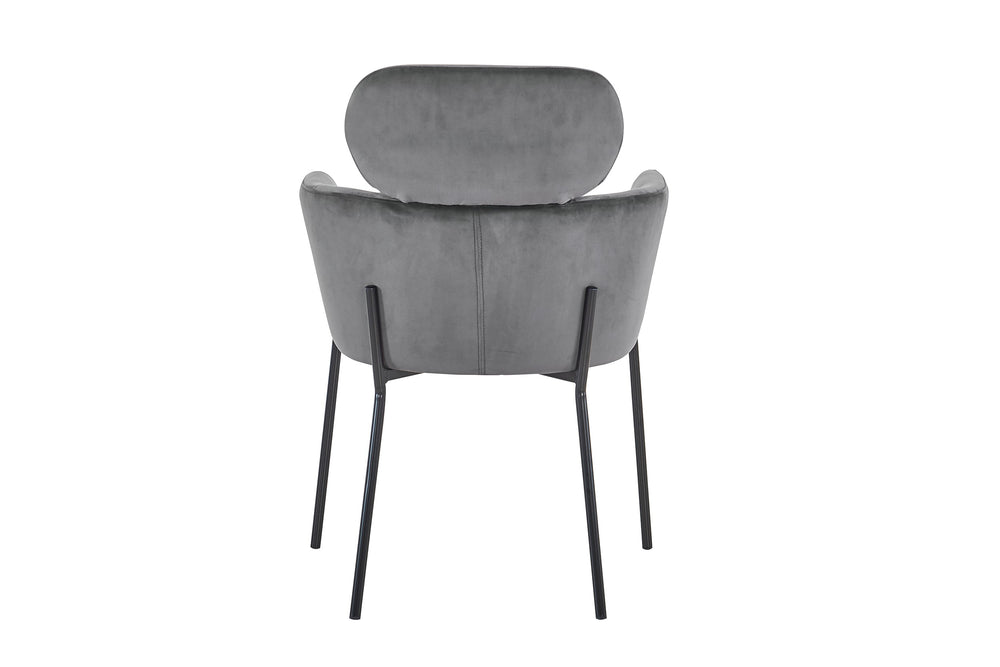 Valencia Hanner Velvet Dining Chair (Grey - Set of 2)