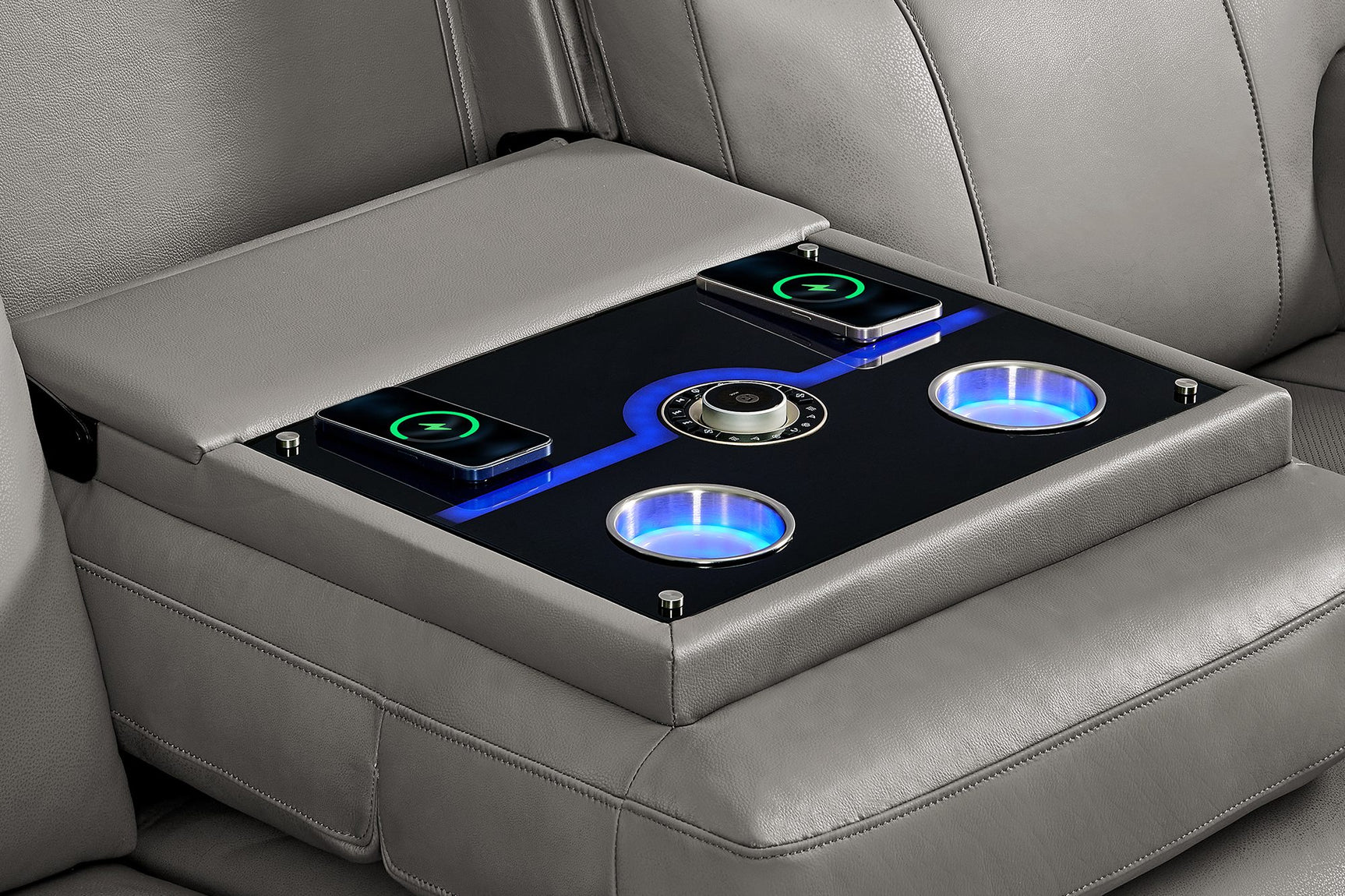 Harbour Immersive Audio Leather Dual Recliner Sofa with Console