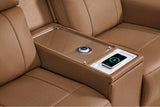 Harbour Immersive Audio Leather Dual Recliner Loveseat Sofa with Heat & Massage & Ventilation