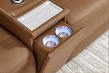 Harbour Immersive Audio Leather Dual Recliner Loveseat Sofa with Heat & Massage & Ventilation
